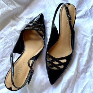 Via Spiga Patent Leather Slingback Kitten Heels